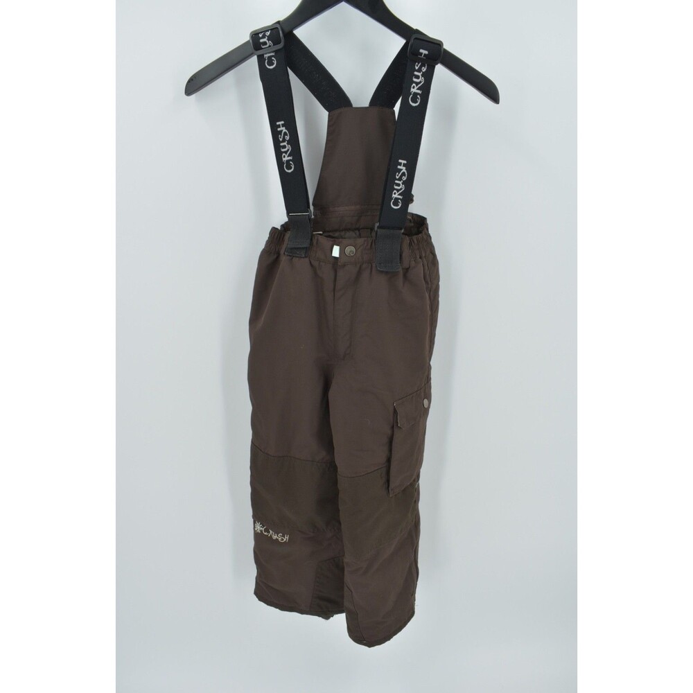 Crush Youth 6 Unisex Solid Brown Insulated Ski Snow Bibs